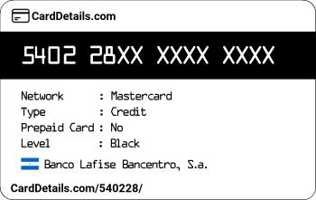 Card Details: 540228