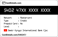 Card Details: 540247
