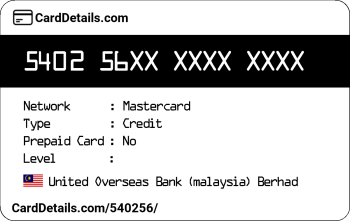 Card Details: 540256