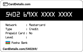 Card Details: 540269
