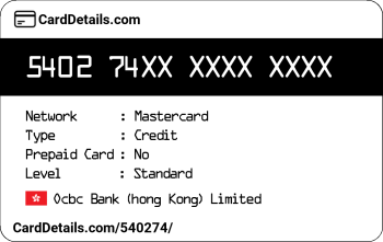 Card Details: 540274