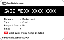 Card Details: 540290
