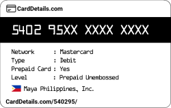 Card Details: 540295