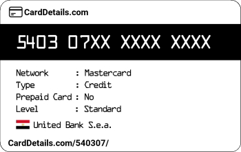 Card Details: 540307