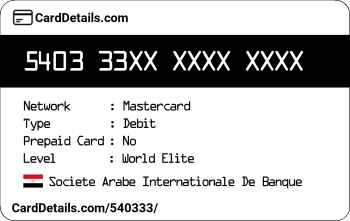 Card Details: 540333