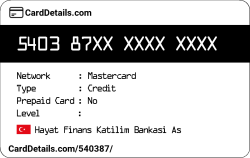 Card Details: 540387