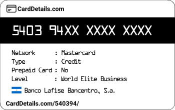 Card Details: 540394