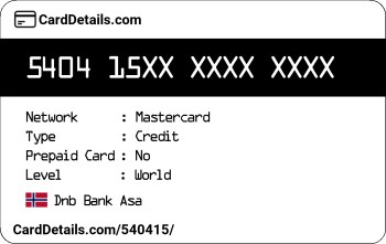 Card Details: 540415