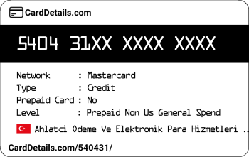 Card Details: 540431