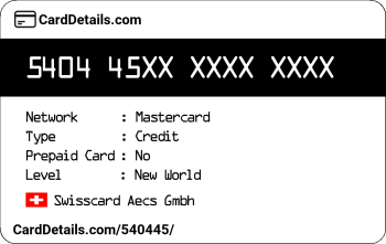 Card Details: 540445