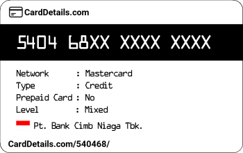 Card Details: 540468