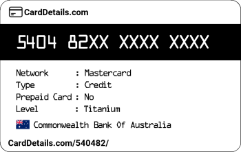 Card Details: 540482