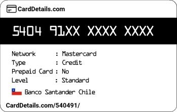 Card Details: 540491
