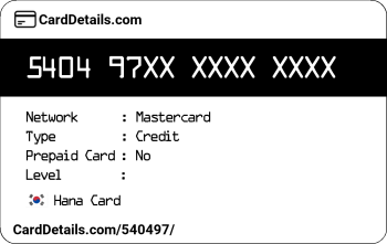 Card Details: 540497