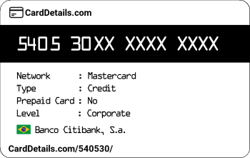 Card Details: 540530