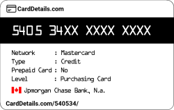 Card Details: 540534