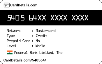 Card Details: 540564