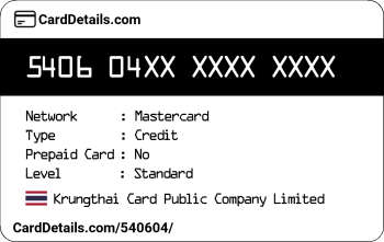Card Details: 540604