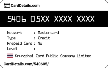 Card Details: 540605