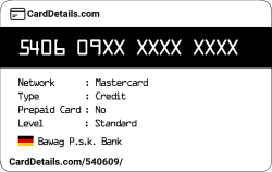 Card Details: 540609