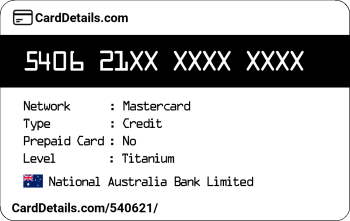 Card Details: 540621