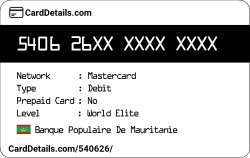 Card Details: 540626