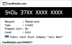 Card Details: 540637