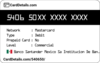 Card Details: 540650