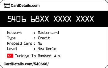 Card Details: 540668