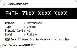 Card Details: 540671