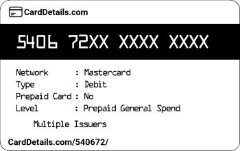 Card Details: 540672