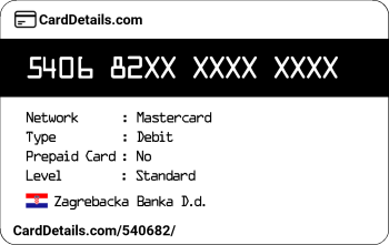 Card Details: 540682