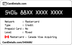 Card Details: 540688