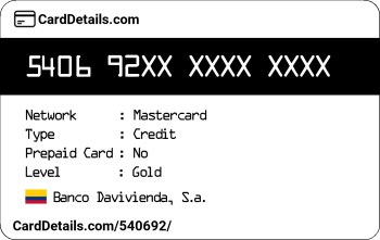 Card Details: 540692