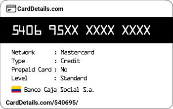 Card Details: 540695