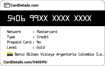 Card Details: 540699