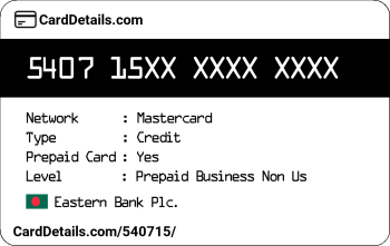 Card Details: 540715