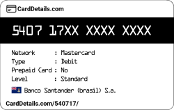 Card Details: 540717