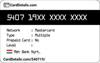 Card Details: 540719