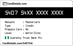 Card Details: 540754