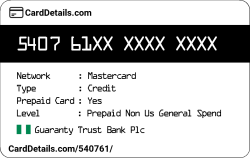 Card Details: 540761
