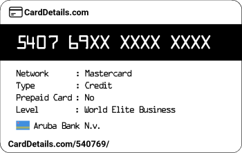 Card Details: 540769