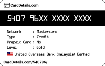 Card Details: 540796