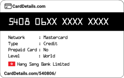Card Details: 540806