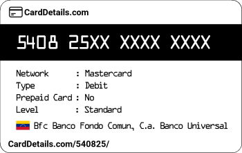 Card Details: 540825