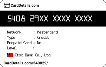 Card Details: 540829