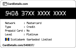 Card Details: 540837