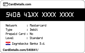 Card Details: 540841