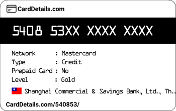 Card Details: 540853