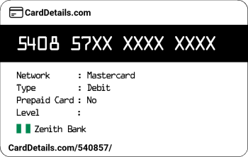 Card Details: 540857
